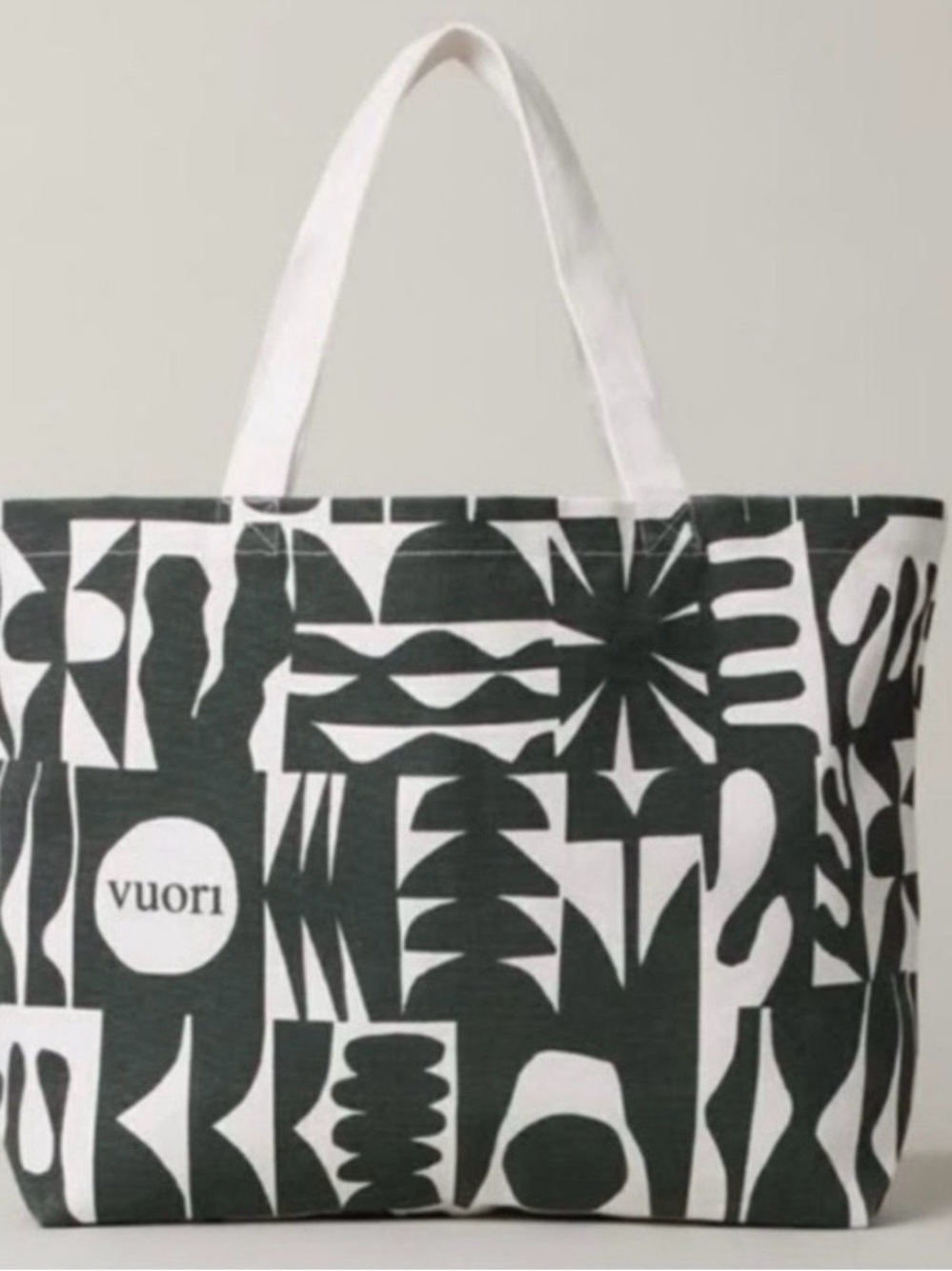 Vuori Limited edition White & green Abstract Pattern Tote